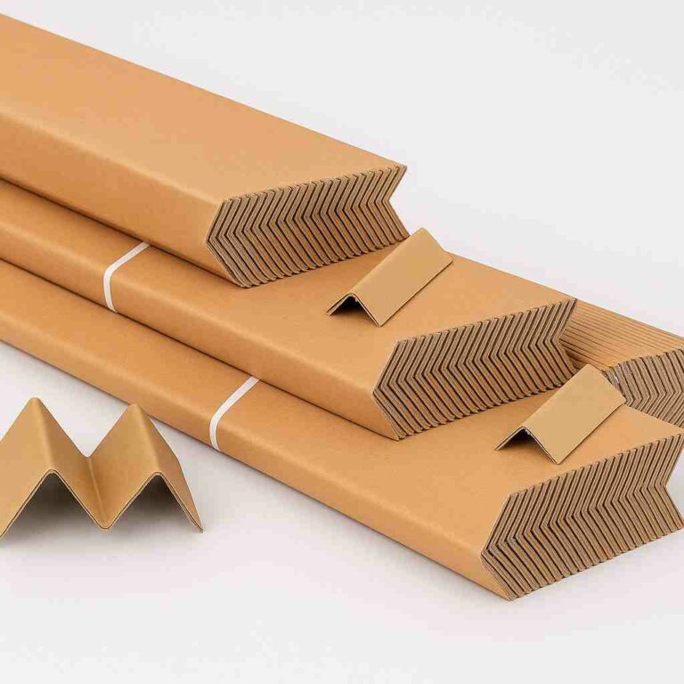 Karton köşebent – paletli ve kolili ürünler için köşe koruma sağlayan karton köşe destek profili.